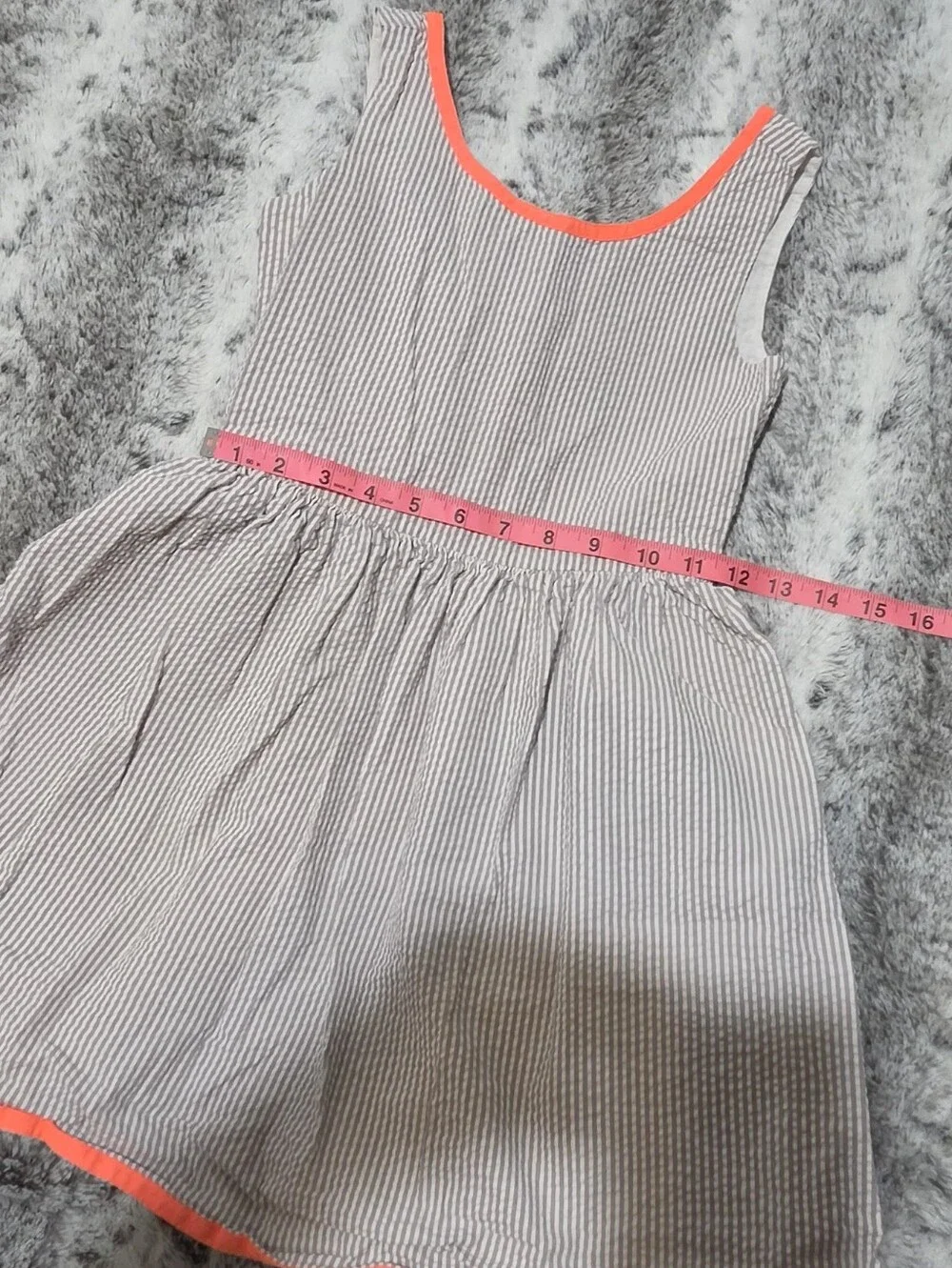 GAP Girls Navy & White Striped Dress with Coral 